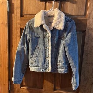 Abercrombie & Fitch Blue Denim Jacket with Cream Lining